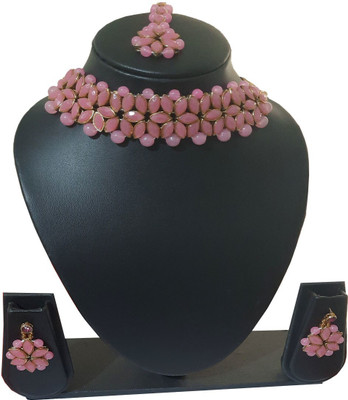 STYLISH DUDE Alloy Pink Jewellery Set(Pack of 1)