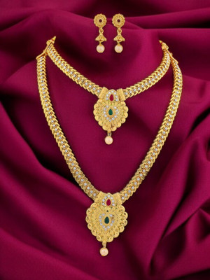 KRIDAIVI Alloy Gold-plated Gold Jewellery Set(Pack of 1)