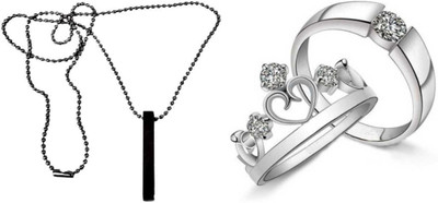 ruby collection Alloy Black, Silver Jewellery Set(Pack of 2)