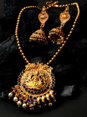 BHANA CREATIONS Alloy Gold-plated Blue Jewellery Set(Pack of 1)