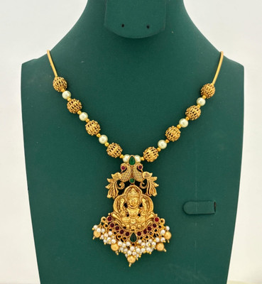 Influtive Traditional Wedding Wear Necklace/Jewellery Set For Women and Girls Cubic Zirconia Gold-plated Plated Brass Necklace Set