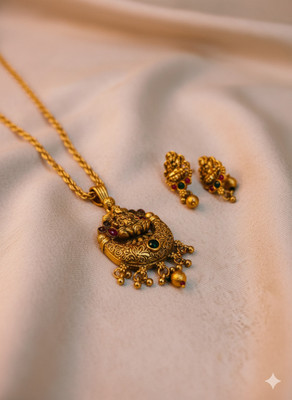 Ruvya Jewels Brass Gold-plated Gold Jewellery Set(Pack of 1)