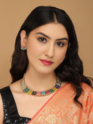 MANSIYAORANGE Copper Gold-plated Multicolor Jewellery Set(Pack of 3)