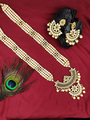 aarnaa Alloy Gold-plated Blue Jewellery Set(Pack of 1)