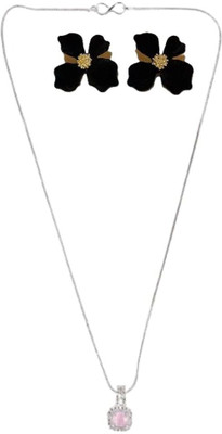 SRK Fashions Alloy Pink, Black Jewellery Set(Pack of 1)