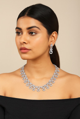 Queen Art Brass Silver Jewellery Set(Pack of 1)