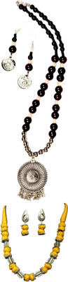 HOUSE OFF COMMON Oxidised Silver Black, Silver, Multicolor Jewellery Set(Pack of 2)