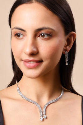 PQN PARTY QUEEN Alloy Sterling Silver Silver Jewellery Set(Pack of 1)