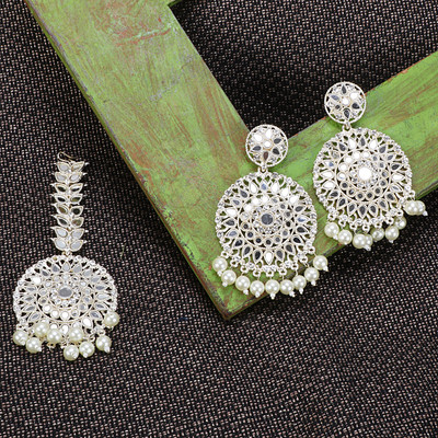 VJ Jewels Alloy White Jewellery Set(Pack of 3)