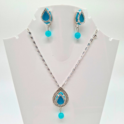 kashishtraders Alloy Blue Jewellery Set(Pack of 1)