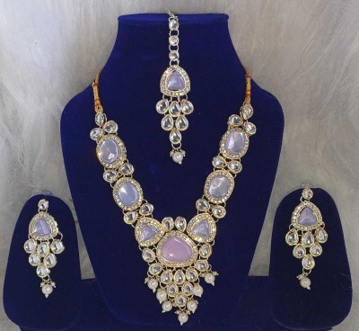devanya crafts Alloy Gold-plated Purple Jewellery Set(Pack of 4)