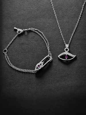 MINUTIAE Brass Silver Jewellery Set(Pack of 1)