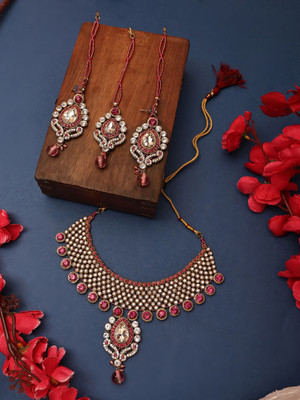 JEWELS GURU Alloy Gold-plated Multicolor Jewellery Set(Pack of 1)