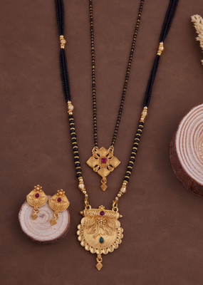 house of common Brass Gold-plated Gold Jewellery Set(Pack of 3)