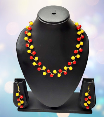 PRAGATI Alloy Red, Yellow Jewellery Set(Pack of 3)