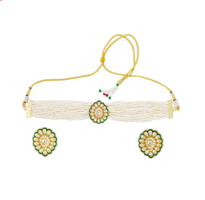 Gilher Alloy Gold-plated White Jewellery Set(Pack of 1)