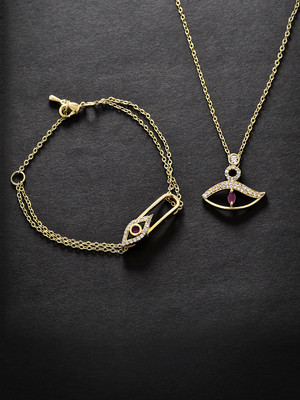 MINUTIAE Brass Gold Jewellery Set(Pack of 1)