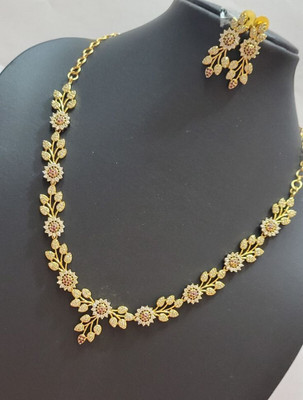 SAJ Copper Gold-plated Multicolor Jewellery Set(Pack of 3)