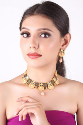 Kirti Traders Alloy Gold-plated Yellow Jewellery Set(Pack of 1)