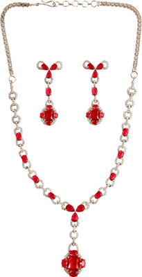 RANIT CREATION Brass Rhodium Multicolor Jewellery Set(Pack of 1)