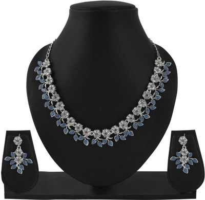 Rukma Alloy Blue Jewellery Set(Pack of 1)