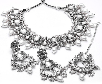 SAIYONI Alloy Rhodium White Jewellery Set(Pack of 4)