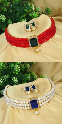 Dhirajart Alloy Multicolor Jewellery Set(Pack of 2)