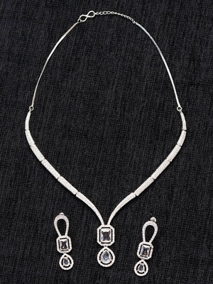 Zoey Brass Silver Silver Jewellery Set(Pack of 3)