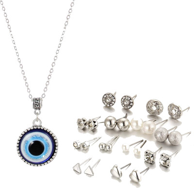 Thrillz Stainless Steel Gold-plated Silver Jewellery Set(Pack of 1)