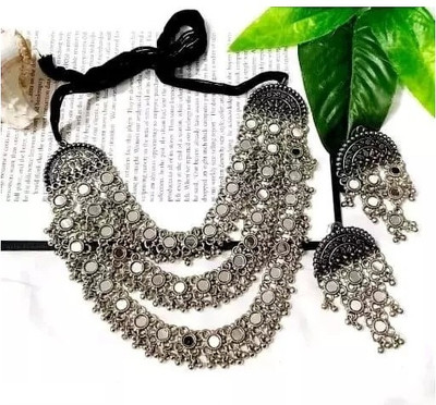 Samridhi DC Oxidised Silver, Alloy Silver Jewellery Set(Pack of 3)