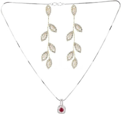 SRK Fashions Alloy Maroon, Silver Jewellery Set(Pack of 1)