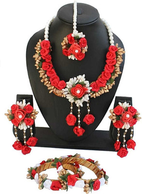BHAVYUR ART & CRAFT Fabric Yellow Jewellery Set(Pack of 1)