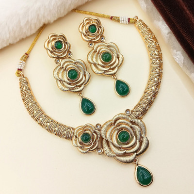 NANDAI Alloy Gold-plated Multicolor Jewellery Set(Pack of 1)