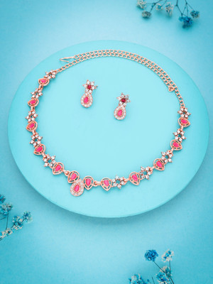 Sangria Brass Gold-plated Multicolor Jewellery Set(Pack of 1)