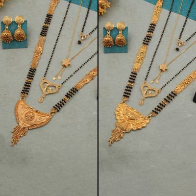 Divastri Brass Gold-plated Gold Jewellery Set(Pack of 2)