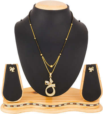 AADITA Alloy Gold-plated Black, Gold Jewellery Set(Pack of 1)
