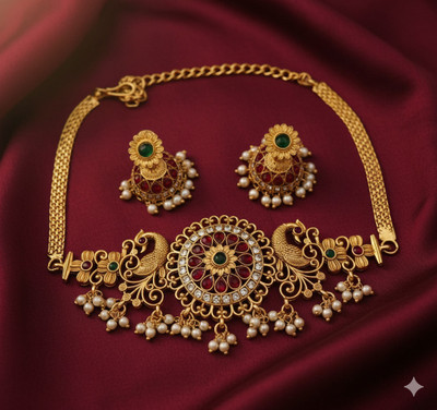 shreelaxmicreation Alloy Gold-plated Multicolor Jewellery Set(Pack of 1)