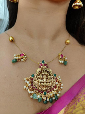 YIMBLI Brass Gold-plated Gold Jewellery Set(Pack of 1)