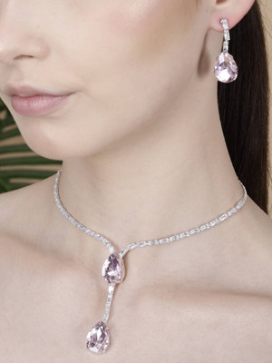 Gauri FashionHub Alloy Pink Jewellery Set(Pack of 1)