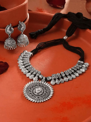 Anamya Collections Alloy Silver Jewellery Set(Pack of 1)