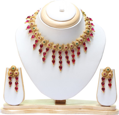 Ethnicking Alloy Gold-plated Multicolor Jewellery Set(Pack of 1)
