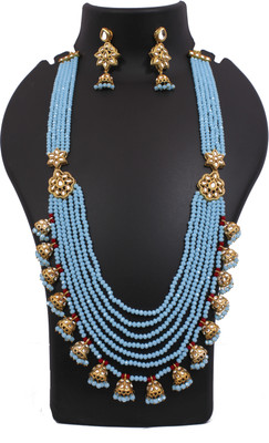 Nifty Crystal Gold-plated Blue Jewellery Set(Pack of 3)