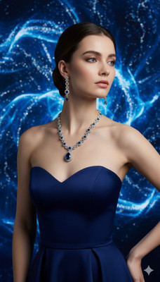 Dazzle Jewel Alloy Blue Jewellery Set(Pack of 1)