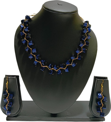 UTTARAI Alloy Gold-plated Blue Jewellery Set(Pack of 1)