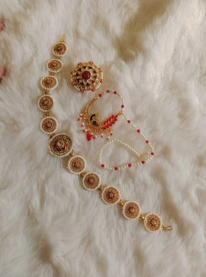 Dado sutho Alloy Gold-plated Pink Jewellery Set(Pack of 3)