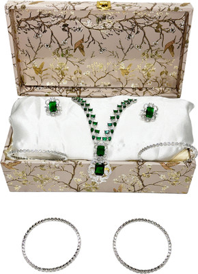 Mogha Jewels Brass Silver Jewellery Set(Pack of 4)