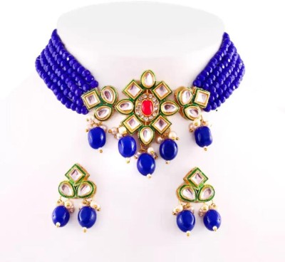 GEODE DELIGHT Alloy Gold-plated Blue Jewellery Set(Pack of 1)