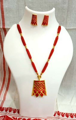 shree balaji gold Metal, Copper Red Jewellery Set(Pack of 1)