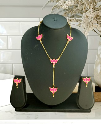 balaji gold Copper Gold-plated Pink Jewellery Set(Pack of 2)