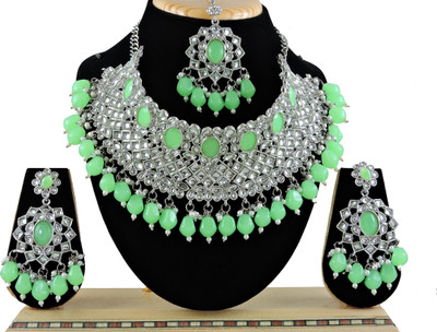VATSALYA creation Alloy Green, Silver Jewellery Set(Pack of 1)